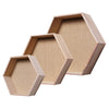 Honeycomb Floating 3-Piece Wood Wall Shelves Set - Natural